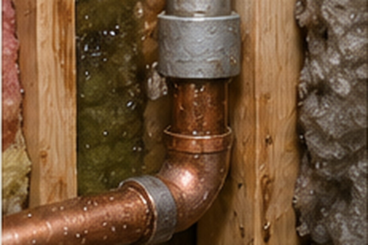 Repaired frozen pipe with residual moisture in a rural Cokato-area property